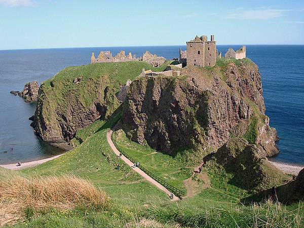 The ruins of Dunnottar Castle, a seat of the chiefs of Clan Keith