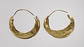 Pair of earrings; 2600–2500 BC; gold; Metropolitan Museum of Art