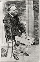 Офорт Едгара Дега, портрет художника Едуарда Мане