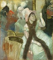 Edgar Degas, Portrait After a Costume Ball, c. 1877-9, gouache, charcoal, pastel, metallic paint, and oil on canvas, 85.7 x 75.3 cm, Art Institute of Chicago 1954.325.