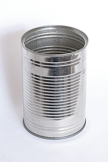 Steel and tin cans Sealed container for storage of foods