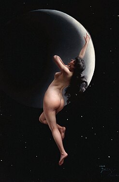 Moon Nymph 1883. Óleo sobre lienzo pegado a cartón, 76 x 51 cm