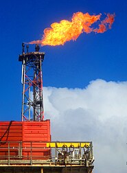 Flaring gases from an oil platform in the North Sea. First gas from the Oselvar module on the Ula platform on April 14th, 2012.jpg