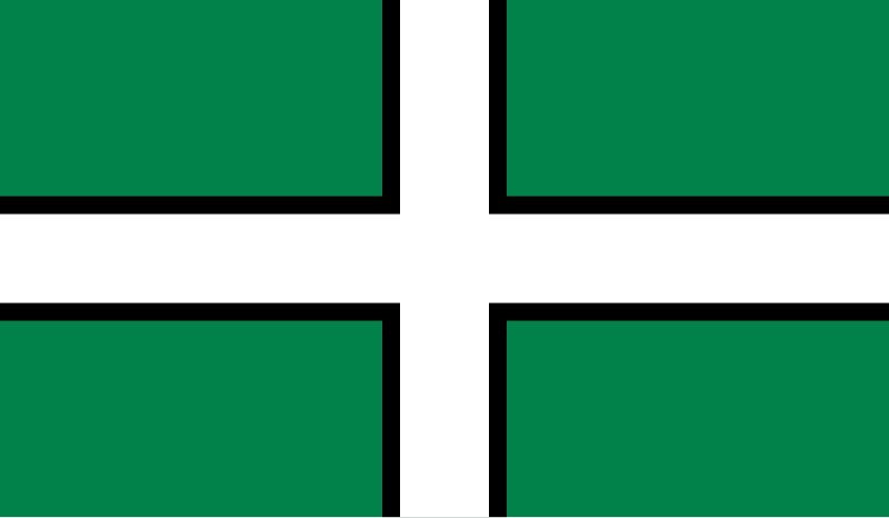 green flag black and white cross