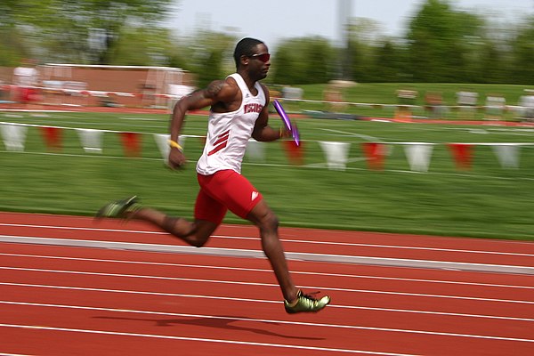 A final-leg runner for the University of Wisconsin