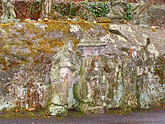 Calvaire sculpté dans le rocher, Forbach (Moselle).