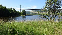 The old Erskine Ferry slipway and the bridge from the island.