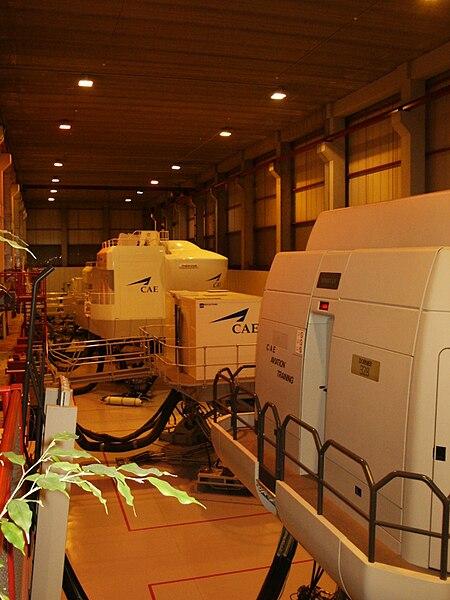 File:Full flight simulators at the CAE Brussels Training Centre, Brussels Airport, Belgium - 200702.jpg