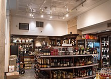 Central Cellars interior; the theater projection window is at the top left