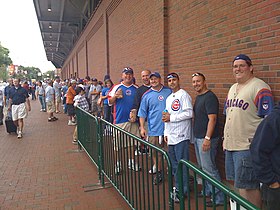 Lines can become very long outside Gate N, the entrance to the Bud Light Bleachers. Lines often start forming as early as 9 a.m. for a 1:20 p.m. first pitch. GROUP 2 Bleachers.jpg