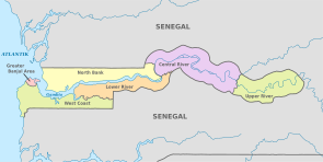 Gambia, administrative divisions - de - colored.svg