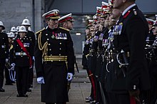 General Jenkins inspecting his first parade as Commandant General Royal Marines in November 2022 General Gwyn Jenkins inspecting.jpg