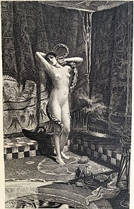 Le serpent. Gravure de Champollion d'après Rochegrosse, 1900.