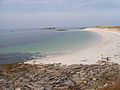 Archipel des Glénan : une plage de l'île Saint-Nicolas.