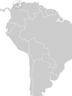 Distribución geográfica del tororoí del Perijá.