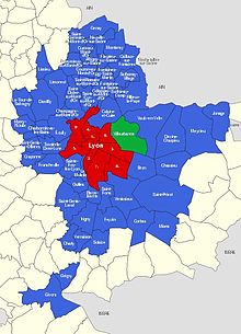 villeurbanne sur la carte de france