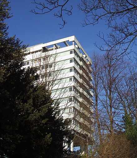 The disused Hallam Tower Hotel from Fulwood Road, 3 February 2007.