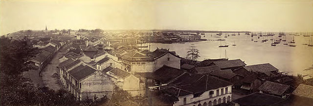Harbour in Singapore, circa 1870