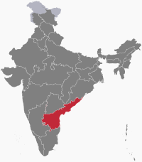 Position of the state on the map of India