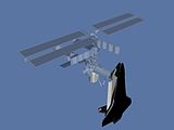 Illustration of the International Space Station during STS-108