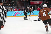 English: Bronze medal match of the Boys' 3x3 mixed Ice hockey tournament at the 2020 Winter Youth Olympics in Lausanne. Deutsch: Spiel um den dritten Platz des 3x3-Mixed-Eishockeyturniers der Jungen bei den Olympischen Winter-Jugendspielen 2020 in Lausanne.