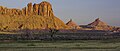 Bridger Jack Butte (left) with Sixshooter Peaks (right)