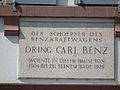Inschrift am Wohnhaus von Carl Benz Ladenburg.JPG