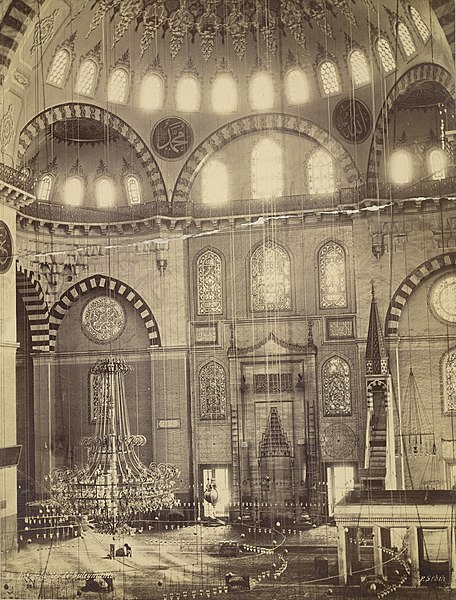 Interior of the mosque in a 19th-century photograph