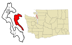 Location within Island County and Washington