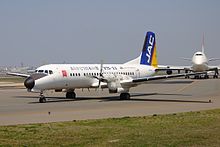 A Japan Air Commuter NAMC YS-11 at Fukuoka Airport in 2006.