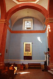 Plaque honoring Serra at Mission San Miguel Conca in Arroyo Seco, Queretaro. JSerraPlaqueConca.JPG