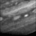 ’n Atmosferiese uitbarsting op Jupiter.