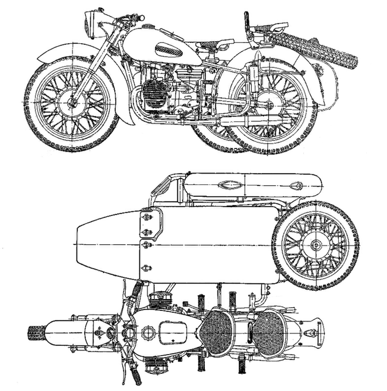 Мотоцикл днепр чертеж