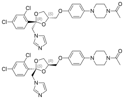 Ketoconazole enantiomers.svg