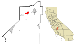 Kings County California Incorporated and Unincorporated areas Lemoore Highlighted.svg