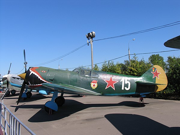 Replica of Capt. Georgii Dmitrievich Kostylev's La-5 of the 4th Guards Fighter Aviation Regiment, White 15 that served in Leningrad 1943, at the Museu