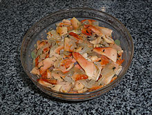 L. sulphureus prepared dish Laetiporus sulphureus dish 2010 G1.jpg