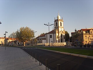 Largo das Dores city square in Póvoa de Varzim, Portugal