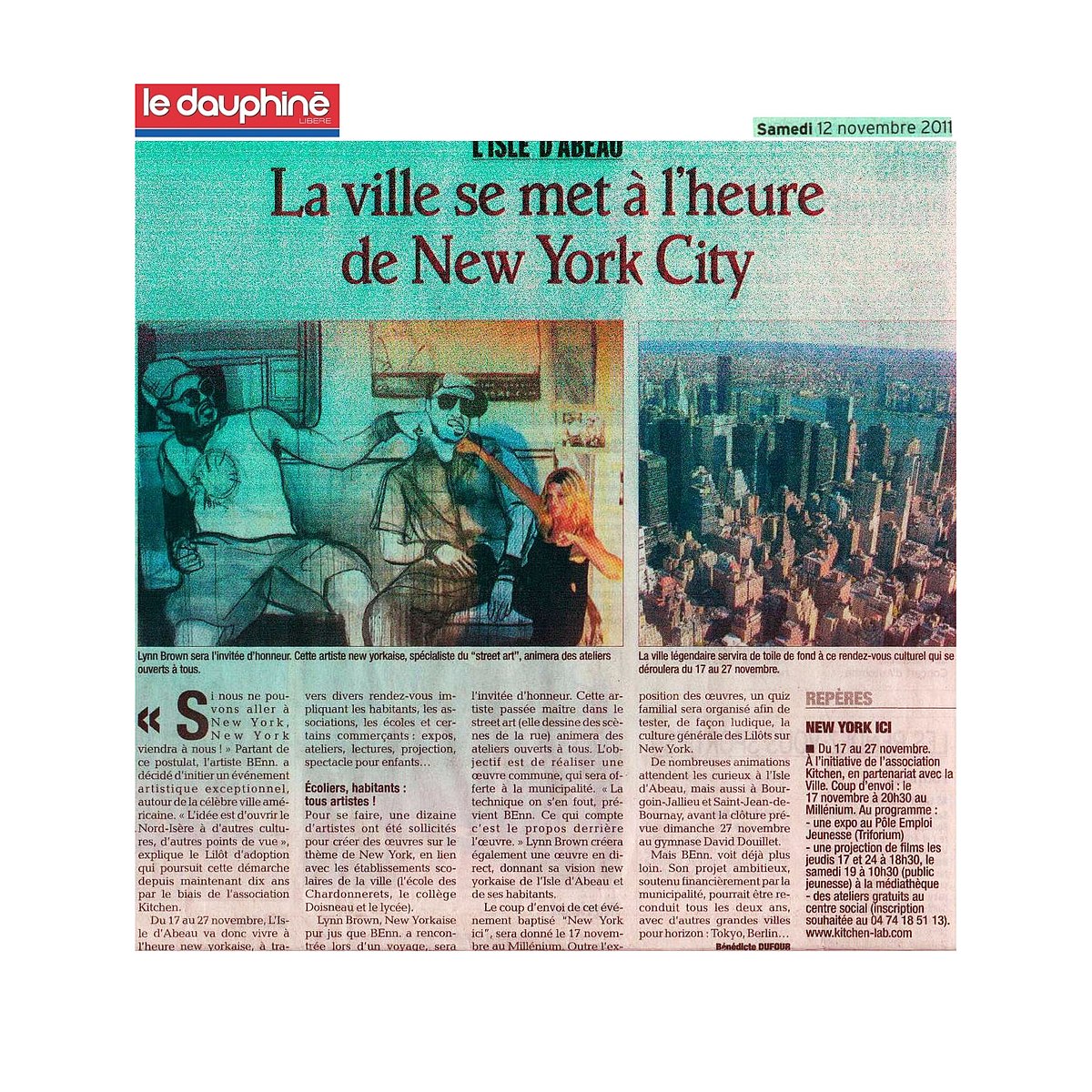 File:Le Dauphine, Newspaper Article, La ville se met a l'heure de New York  City, NYC in France Exhibition, L'Isle D'Abeau, France, Nov 2011.jpg -  Wikimedia Commons