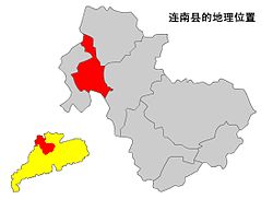 Расположение в Цинъюань