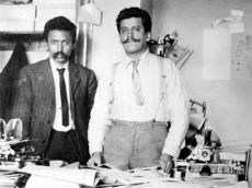 Librado Rivera y Enrique Flores Magón, editores de Regeneración (entre 1910 y 1915, en Los Ángeles).