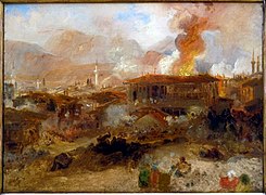 Incendie de Constantinople, vers 1850, William Turner.