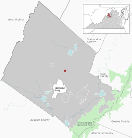 Location of the Linville CDP within the Rockingham County