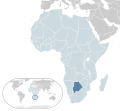 English: Location map of Botswana Македонски: Местоположба на Боцвана.
