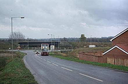 View down Beeston Way in 1982 during the development of Lower Earley