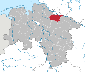 Lage des Landkreis Harburg in Niedersachsen (anklickbare Karte)