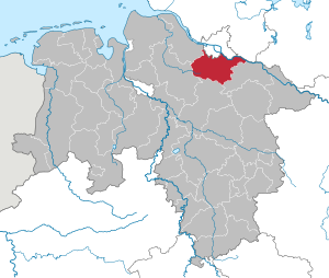 Li position de Subdistrict Harburg in Infra Saxonia