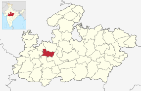 Positionskarte des Distrikts Shajapur