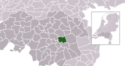Highlighted position of Laarbeek in a municipal map of North Brabant