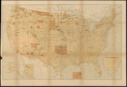 Paul Brodie's Map Showing the Location of the Indian Reservations within the Limits of the United States and Territories, 1885